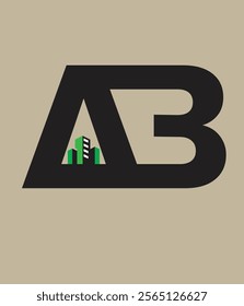   ab real state vector letter logo