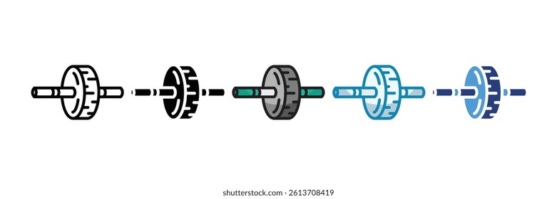 Ab Roller Icon Set Multiple Style Collection