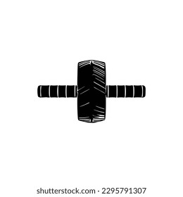 AB ROLLER Machine, AB ROLLER Vector, Gym equipment, Gym equipment isolated, Gym equipment vector, Gym equipment silhouette.