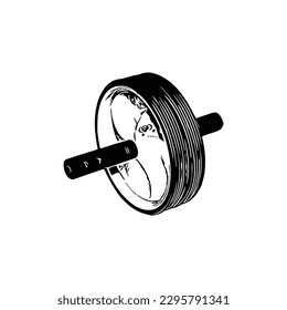 AB ROLLER Machine, AB ROLLER Vector, Gym equipment, Gym equipment isolated, Gym equipment vector, Gym equipment silhouette.