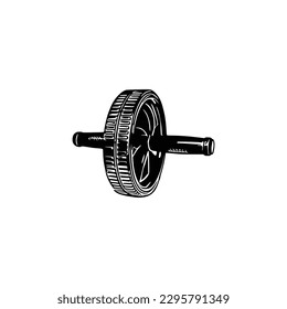 AB ROLLER Machine, AB ROLLER Vector, Gym equipment, Gym equipment isolated, Gym equipment vector, Gym equipment silhouette.