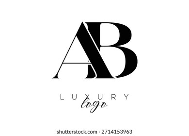 Logotipo de tipografia de monograma de letra série AB para identidade de marca premium elegante