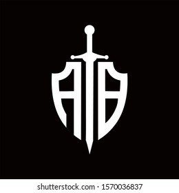 AB shield logo with sword