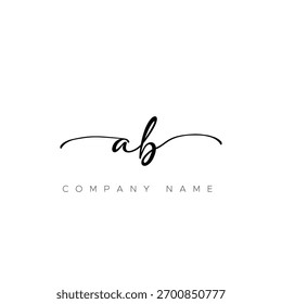 Ab signature logo design vector image