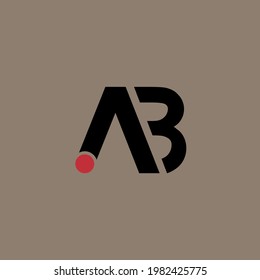 AB logotipo simple rojo y negro
