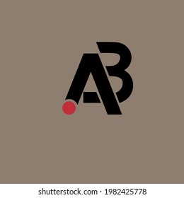 AB simple logo red and black