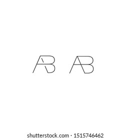 AB simple monogram logotype letter