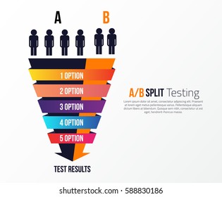 AB split testing vector infographics concept with people