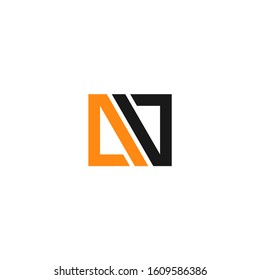 Ab Square Shape Letter Logo Design Stock Vector