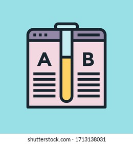 A/B Testing. Digital marketing concept illustration, flat design linear style banner. Usage for e-mail newsletters, headers, blog posts, print and more. Vector