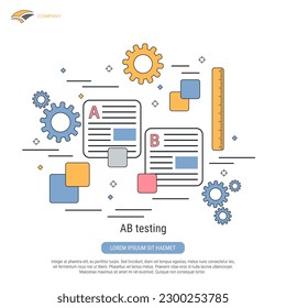 AB testing flat contour style vector concept illustration