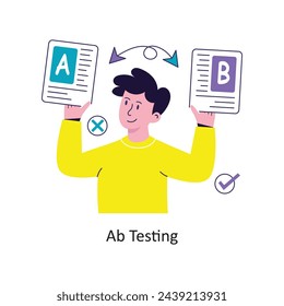 Ab Testing flat style design vector stock illustrations.