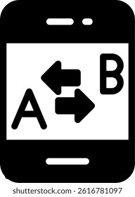 A-B Testing Glyph Vector Icon Design