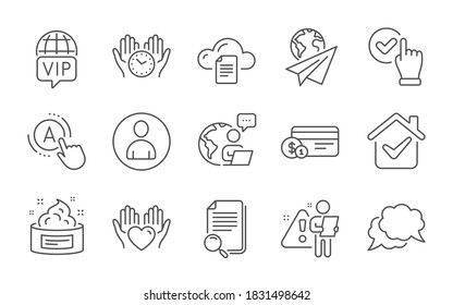 Ab testing, Hold heart and Search file line icons set. Paper plane, Chat message and Vip internet signs. Payment method, Safe time and File storage symbols. Skin cream, Avatar and Checkbox. Vector