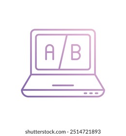 A b Ícone de teste isolado em um fundo branco. Ilustração vetorial.