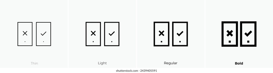 ab testing icon. Thin, Light Regular And Bold style design isolated on white background