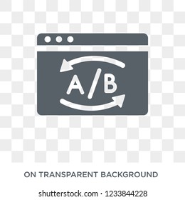 A/B Testing icon. Trendy flat vector A/B Testing icon on transparent background from Technology collection. 