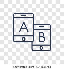 A/B Testing icon. Trendy linear A/B Testing logo concept on transparent background from Technology collection