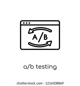 A/B Testing icon. Trendy modern flat linear vector A/B Testing icon on white background from thin line Technology collection, editable outline stroke vector illustration