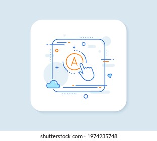 Ab testing line icon. Abstract square vector button. Ui test button sign. Ab testing line icon. Quality concept badge. Vector
