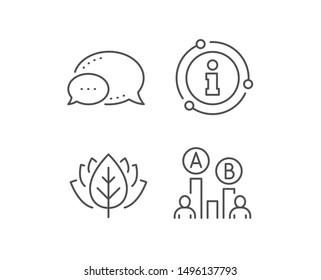  Ab-Testlinie-Symbol. Chat-Blase, Info-Zeichen-Elemente. Ui Testdiagramm-Zeichen. Lineares ab-Testbild. Informationsblase. Vektorgrafik