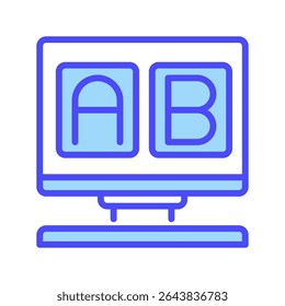 AB Testing Line Icon, Outline Symbol for Experimentation Strategy, Conversion Analysis, Data Comparison, Digital Optimization, and Performance Metrics. Vector Sign Icon.