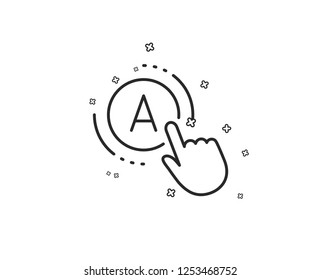 Ab testing line icon. Ui test button sign. Geometric shapes. Random cross elements. Linear Ab testing icon design. Vector