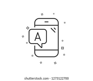 Ab testing line icon. Ui phone test sign. Geometric shapes. Random cross elements. Linear Ab testing icon design. Vector