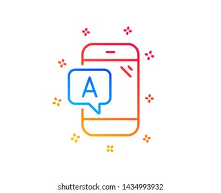 Ab testing line icon. Ui phone test sign. Gradient design elements. Linear ab testing icon. Random shapes. Vector