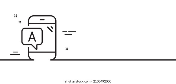 Ab testing line icon. Ui phone test sign. Minimal line illustration background. Ab testing line icon pattern banner. White web template concept. Vector