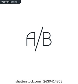 AB testing, linear style sign for mobile concept and web design. Symbol, logo illustration. Pixel perfect vector graphics