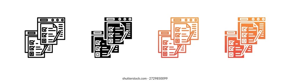 Ab Testing Multiple Style Icon Set Vector