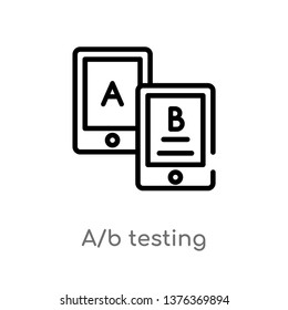 a/b testing vector line icon. Simple element illustration. a/b testing outline icon from technology concept. Can be used for web and mobile