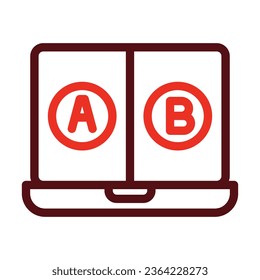 Ab Testing Vector Thick Line Two Color Icons For Personal And Commercial Use.
