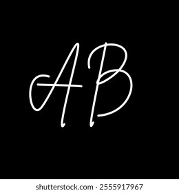 AB Text Degin in black background 