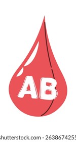 AB type blood drop cartoon