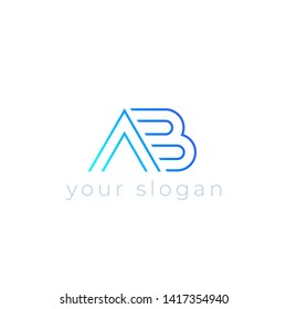 AB vector logo, line design