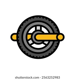 ab wheel fitness tool color icon vector. ab wheel fitness tool sign. isolated symbol illustration