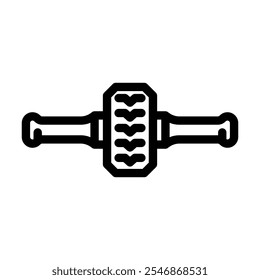 ab wheel fitness tool zeilensymbol vektor. Werkzeugsymbol für die Tauglichkeitsmessung eines Fahrzeugrades. isoliertes Kontursymbol, schwarze Illustration