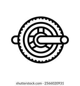 ab wheel fitness tool line icon vector. ab wheel fitness tool sign. isolated contour symbol black illustration