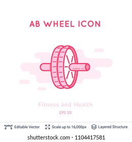 AB Wheel icon isolated on white. Sports equipment vector logo. Modern pictogram for web graphics