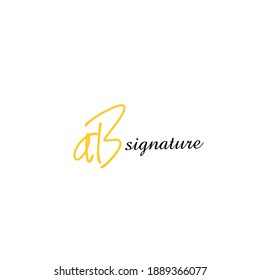 aB white background handwritten logo