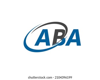 Letra ABA creativo diseño elegante del logo de swoosh