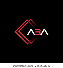 Logo de la carta ABA. Diseño de carta ABA con fondo negro. Este es el logo de la letra dorada. Usa el logotipo de moda estilista. Diseño decorativo.
