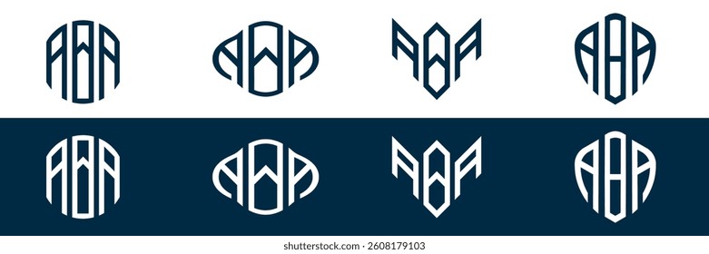 ABA letter logo design in FOUR different style