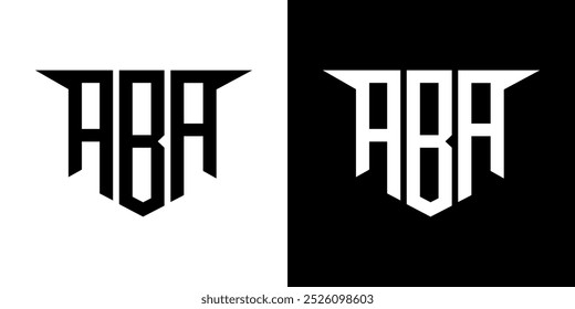 Diseño de logotipo de letra ABA con fondo blanco en ilustrador, estilo de superposición de fuente de alfabeto moderno de logotipo de Vector, diseños de caligrafía para logotipo, póster, invitación, etc.