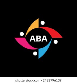 Logo de ABA. Un diseño de B A. Carta ABA blanca. ABA, A B A diseño de logotipo de la letra. Logotipo inicial de la letra de ABA, monograma de la mayúscula del círculo vinculado. A B A diseño vectorial de logotipo de carta