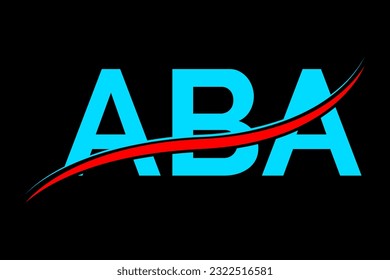 ABA logo. ABA latter logo with double line. ABA latter. ABA logo for technology, business and real estate brand