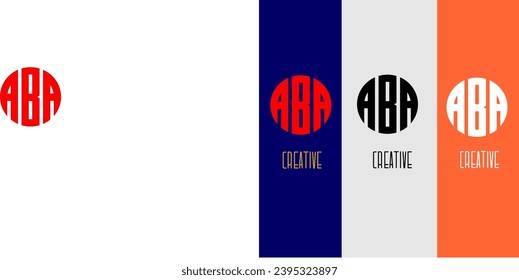 Logo de ABA identidad de monograma colorida elegante plantilla de icono de vector dinámico