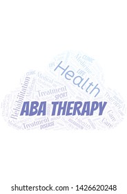 Aba Therapy word cloud. Wordcloud made with text only.